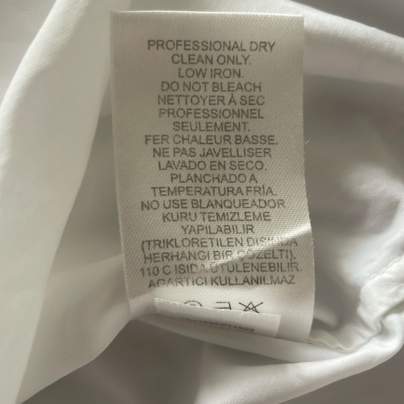 Tibi Notched Off shoulder white cotton blouse top, size US 4 - Picture 7 of 10